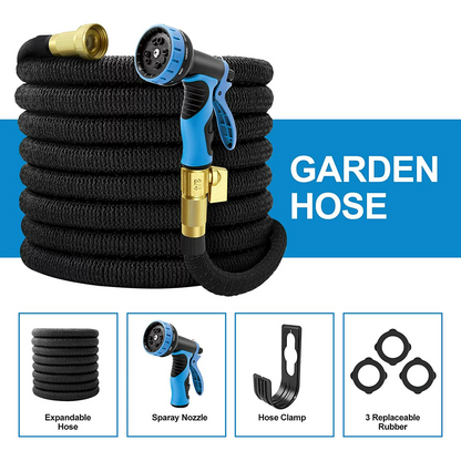 Expandable Garden Hose 125ft Lightweight No-Kink Flexible Garden Hose Black